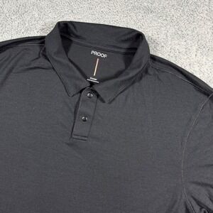 Proof Huckberry Merino Wool Polo Shirt Size XL Black Golf Casual Comfort